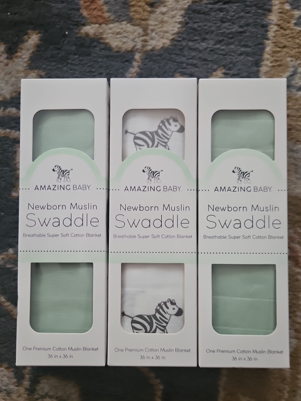 Set Of 3 Nib Amazing Baby Muslin Swaddles Newborn